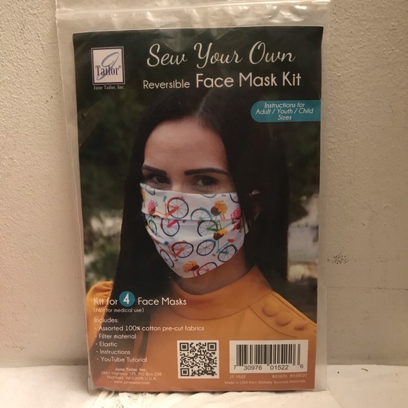 2 JUNE TAILOR SEW YOUR OWN REVERSIBLE MASK KITS - Picture 1 of 4